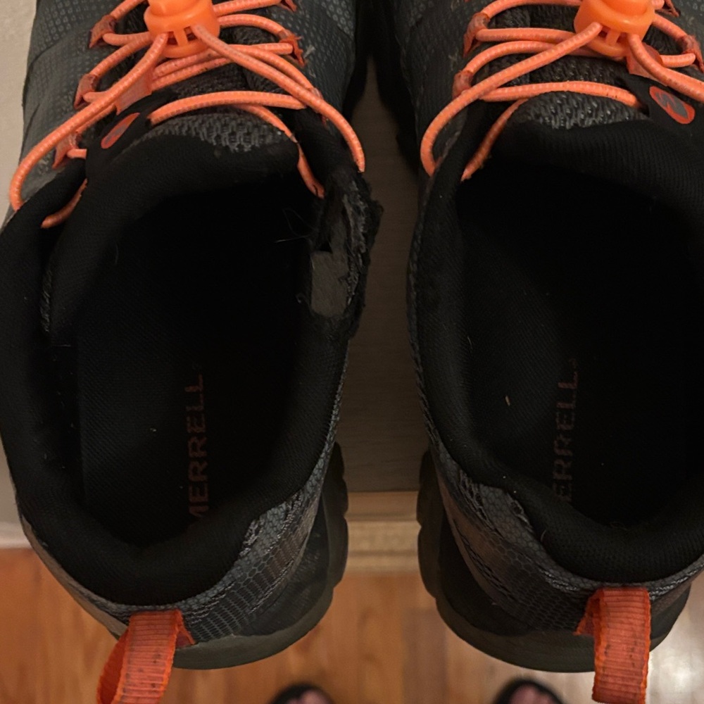 Merrell Men's Black and Orange Athletic Shoes - Picture 8 of 11